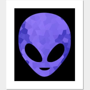 BLUE Alien Head Posters and Art